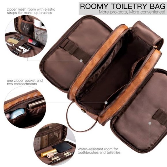 Toiletry Bag for Men, Large Travel Shaving Dopp Kit Water-resistant Bathroom - Picture 3 of 7